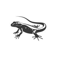 Obraz premium A Black and White Silhouette of a Lizard