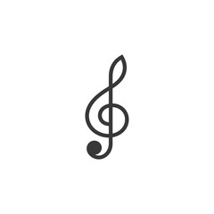 A Black and White Treble Clef Symbol