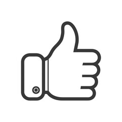 A Black and White Thumbs Up Hand Gesture Icon