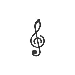 A Black and White Treble Clef Icon