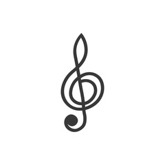 Naklejka premium A Black and White Treble Clef Symbol on a White Background