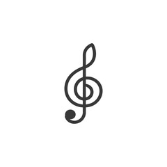 A Black and White Treble Clef Symbol