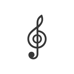 A Black and White Treble Clef Symbol