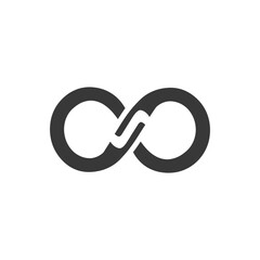 A Black Infinity Symbol on a White Background