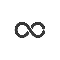 A Black Infinity Symbol on a White Background