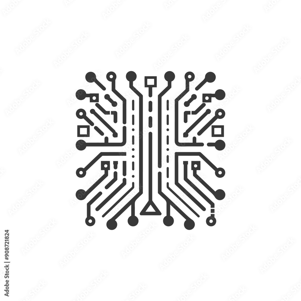 Poster abstract circuit board design with connectors