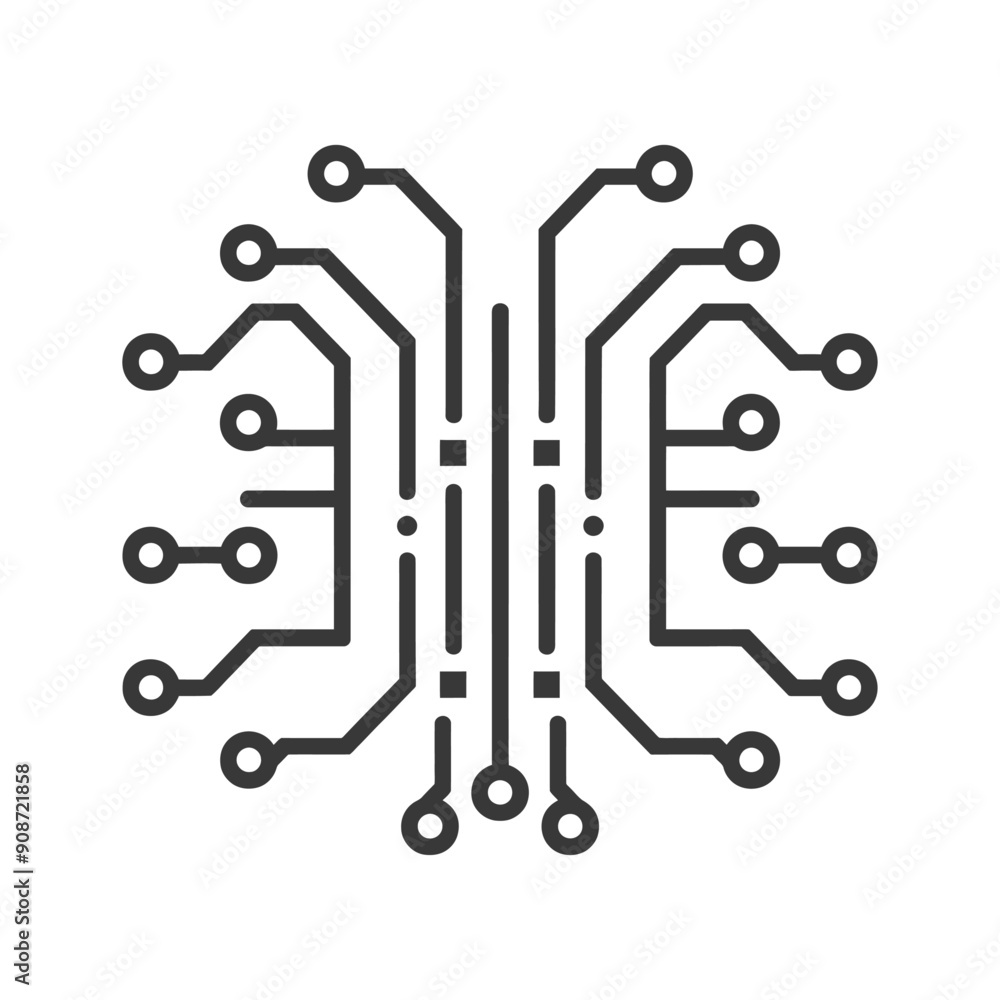 Poster abstract circuit board with circular connectors