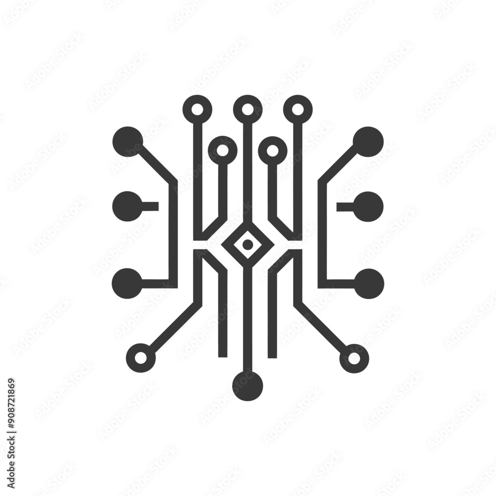 Poster abstract circuit board with circular connectors