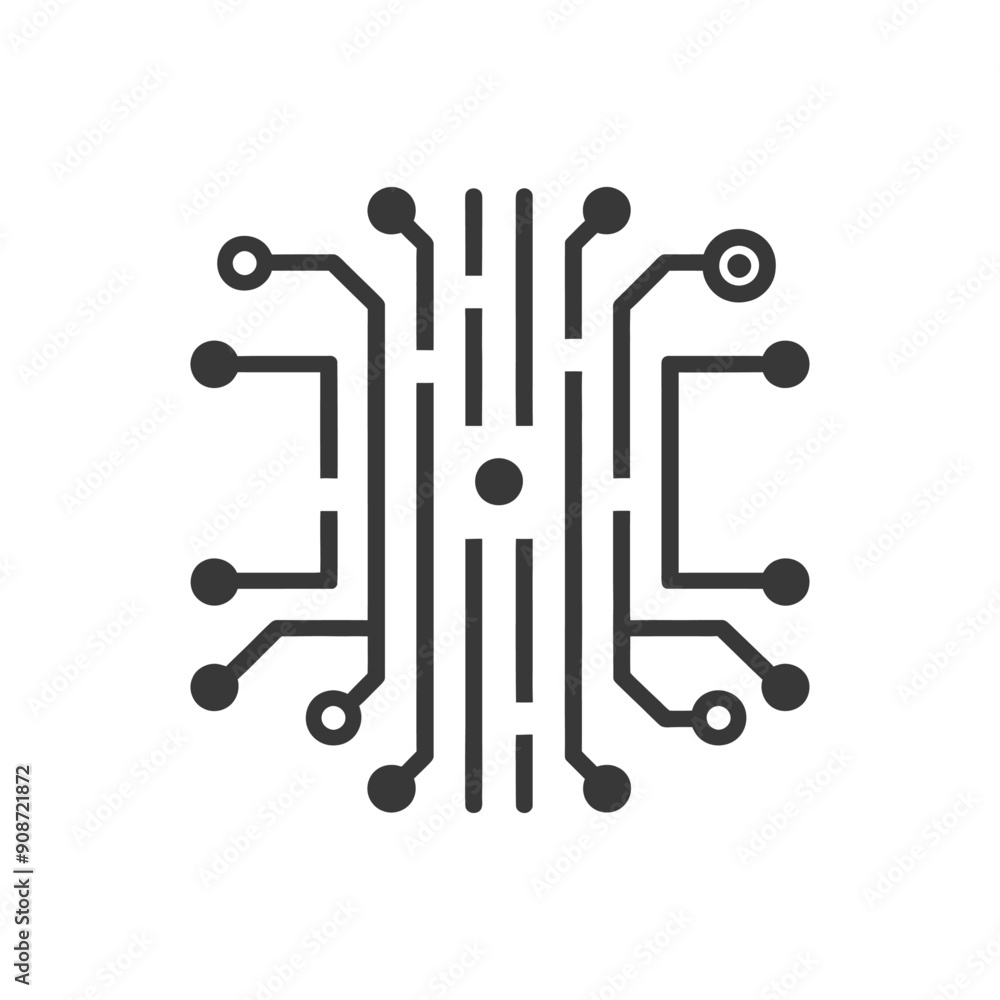 Poster abstract circuit board with multiple connections