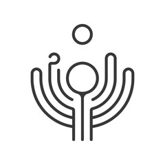 Fototapeta premium Abstract circular design with a human-like figure