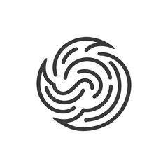 Abstract Circular Design with Curved Lines