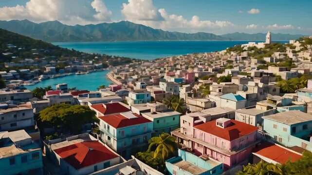 City of Cap Haitien Haiti, sunny day panorama