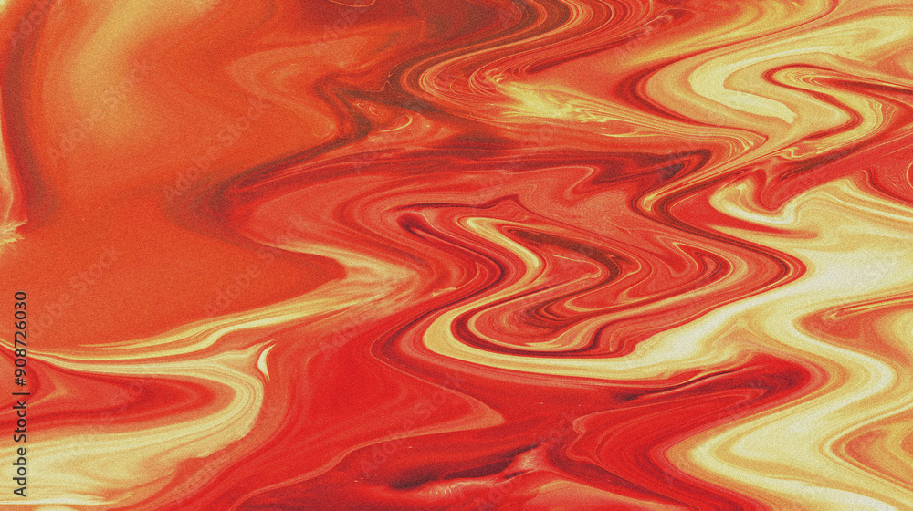 Poster vibrant abstract red and orange swirling pattern with fluid motion and dynamic energy