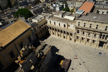 Cathedral square view from above in Lecce, Puglia, Italy
