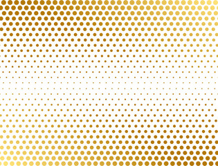 Golden halftone gradient. Dot pattern fade effect
