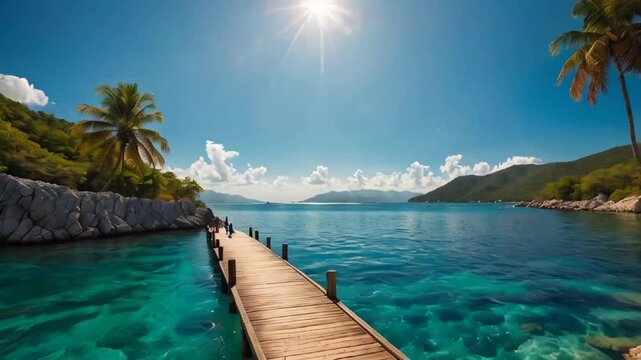 Labadee Island Haiti sunny day panorama