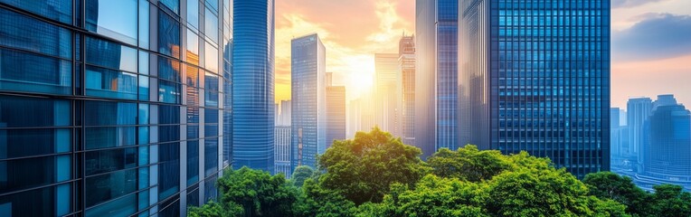 Obraz premium Skyline of Futuristic Skyscrapers, towering futuristic skyscrapers 