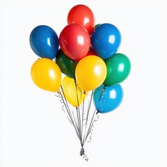 Obraz premium Colorful Birthday Balloon Bouquets Isolated on White Background