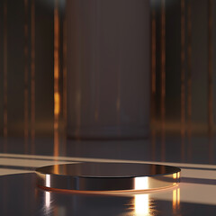 Obraz premium Beautiful Of 3d Realistic Of Empty podium mockup stage realistic for Product Showcase