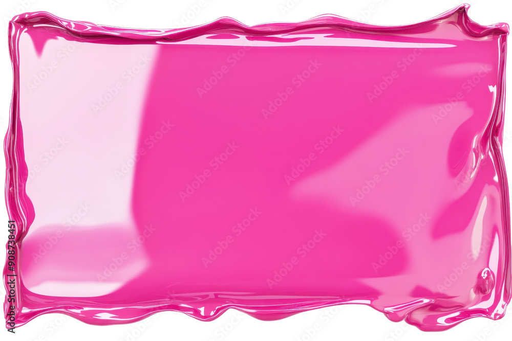 Poster a vibrant, glossy pink frame with an irregular border, perfect for adding a playful touch to design 