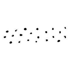 Abstract doodle pattern with hand drawn polka dots. Vector black and white doodle pattern. 