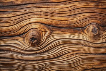 Rustic closeup of weathered brown wood with wavy lines, cracks, and natural imperfections, showcasing a distressed textured pattern for interior design and decoration.