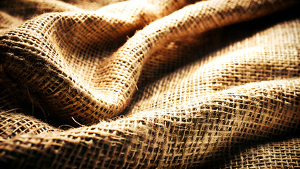  Rustic Burlap Fabric with Frayed Edges, Close-Up of Woven Texture
