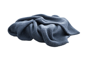 Obraz na płótnie Canvas Cozy and soft blue blanket in a stylish crumpled position. Perfect for home decor, comfort, and warmth during cold seasons.