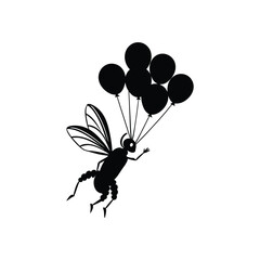 insect with balloons silhouette

