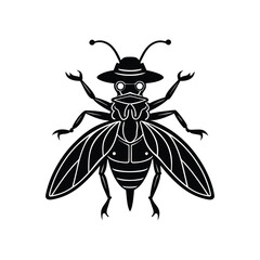 insect with hat silhouette
