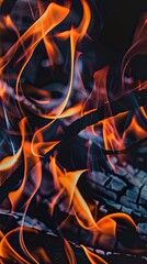 Flame-Emblazoned Minimalism, a striking backdrop of vibrant flames accentuating a sleek and simple design, perfect for captivating advertisements and bold visual statements.