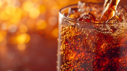 Refreshing Soda Splash in Sunlit Glass