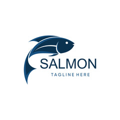 Fish design vector logo with modern simple and creative concept idea