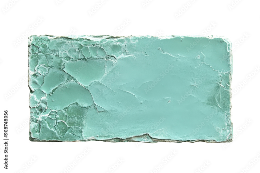 Poster textured green rectangular surface isolated on a transparent background, ideal for digital design or