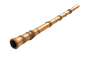 Fototapeta premium Traditional bamboo flute isolated on transparent background. Perfect for cultural, musical, and educational projects.