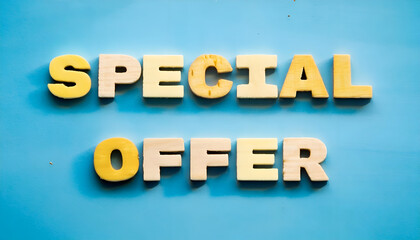"SPECIAL OFFER" from the word text. Positive word success Business word concept. with empty text copy space