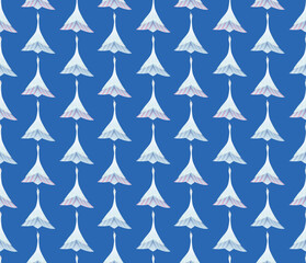 Japanese Crane Bird Arrow Vector Seamless Pattern