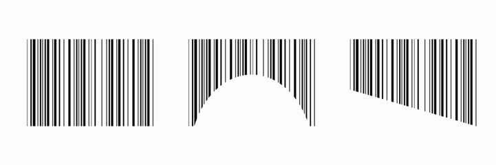 Realistic barcode set on white background. Vector design. Vector set.