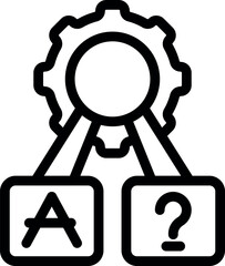 Cogwheel is analyzing data and choosing the best option between a and question mark