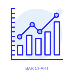 Symbol of a bar chart. Vector illustration