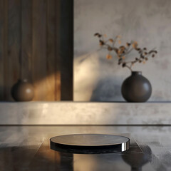 Beautiful Of 3d Realistic Of Empty podium mockup stage realistic for Product Showcase