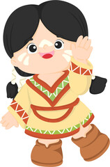 illustration native amrican kid