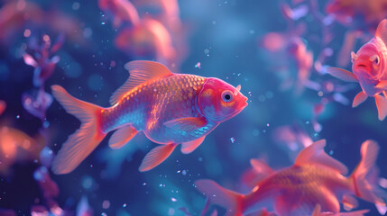 From various vantage points, delicate fish explore their aquatic habitat, their graceful movements a source of fascination and wonder.