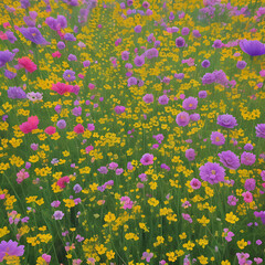 Purple flower field floral aesthetic