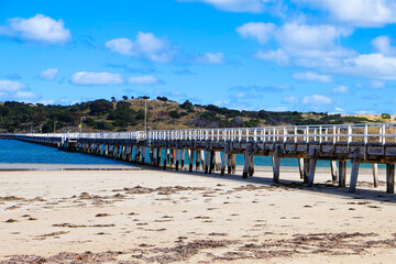 Fototapeta premium Victor harbour harbor, jetty, Granite Island, South Australia, Adelaide 