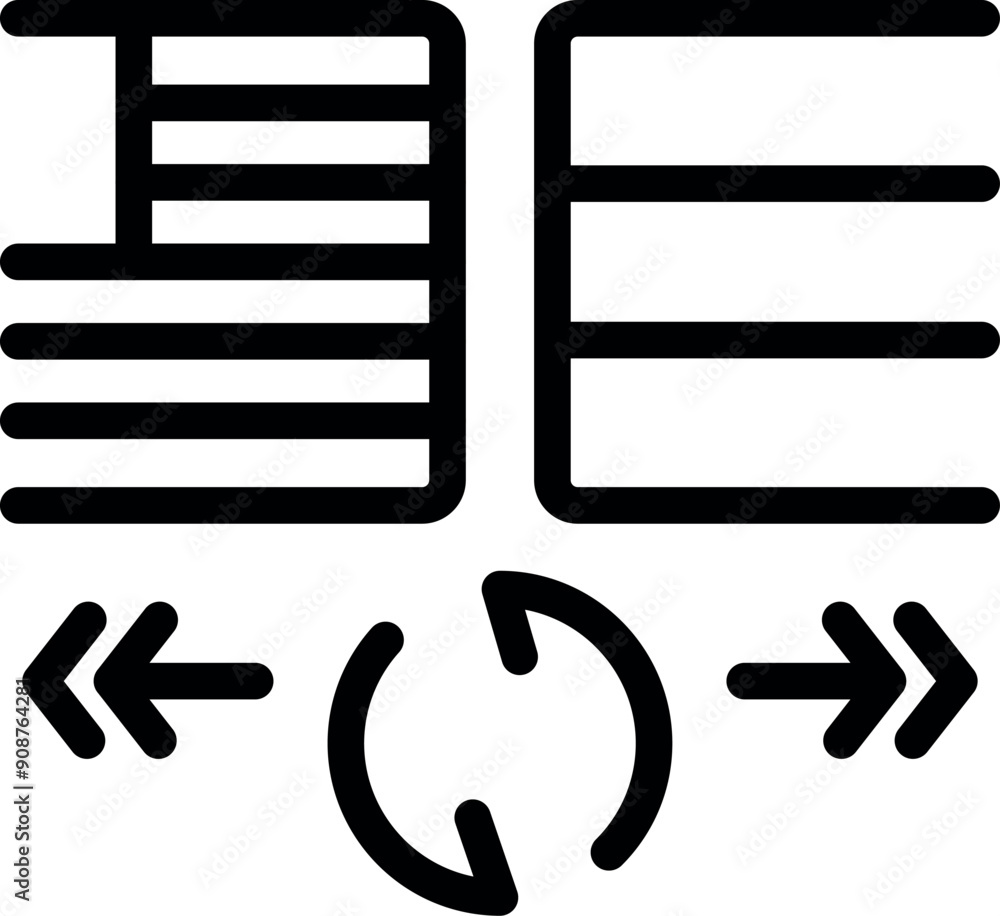 Poster two data blocks transferring data with arrows and refresh icon