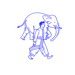 man Carrying an Elephant