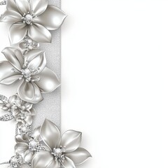 Naklejka premium Elegant Silver and White Wedding Banner With Floral Accents for Celebrations