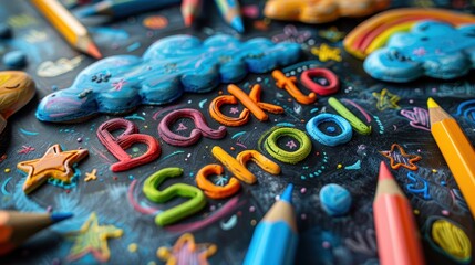 Back to School Concept with Colorful Art