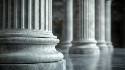 The pillars are made of grey marble.